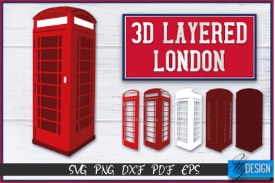 3D Layered London SVG | Paper Cut File | Paper London SVG Design