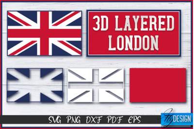 3D Layered London SVG | Paper Cut File | Paper London SVG Design