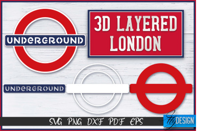 3D Layered London SVG | Paper Cut File | Paper London SVG Design