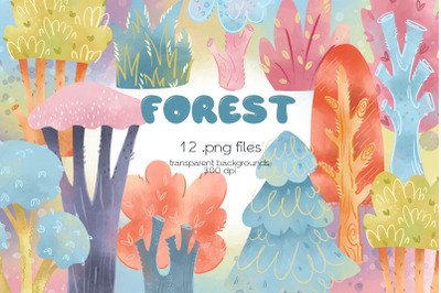 Fantasy Forest Clipart - PNG Files