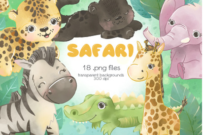 Safari Animals Clipart - PNG Files