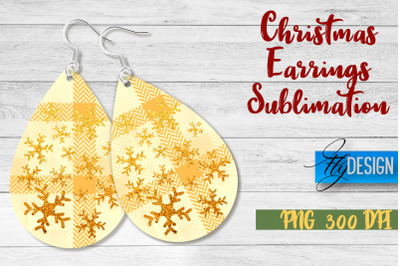 Christmas Earrings Sublimation | PNG Design | Christmas Design