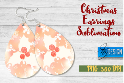 Christmas Earrings Sublimation | PNG Design | Christmas Design