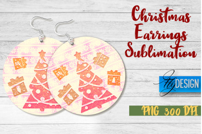 Christmas Earrings Sublimation | PNG Design | Christmas Design