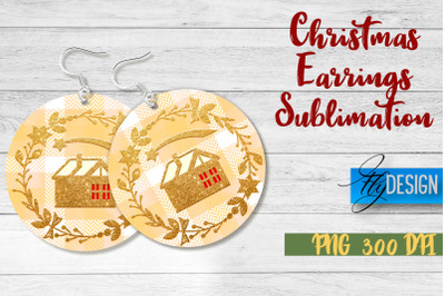 Christmas Earrings Sublimation | PNG Design | Christmas Design