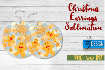 Christmas Earrings Sublimation | PNG Design | Christmas Design