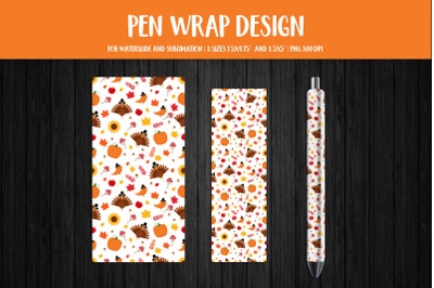 Cute Thanksgiving Pattern Pen Wrap Design