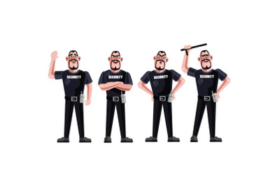 Security Guard Character Graphics Vector Illustration