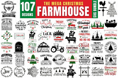 Mega Christmas Farmhouse SVG Bundle