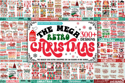 Mega Retro Christmas SVG Bundle