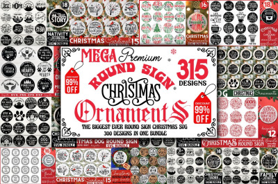 Mega Christmas Round Sign SVG Bundle