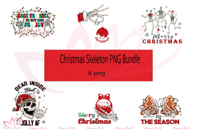 Christmas Skeleton PNG Bundle