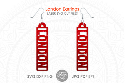 London Earrings SVG, earrings SVG for laser, bar earrings, London gift