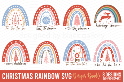 Boho Christmas Rainbow SVG Bundle