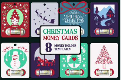 Christmas Money Cards 8 money holder SVG templates