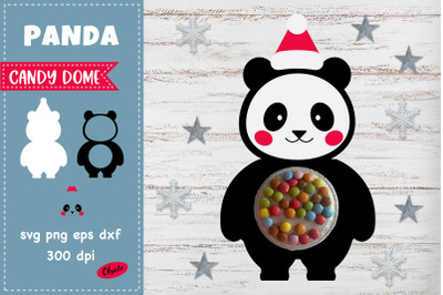 Christmas Panda Candy Dome SVG. Christmas Holder SVG