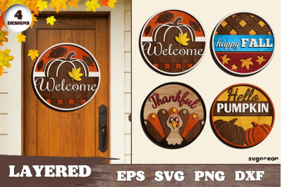 Fall Round Signs | Svg Bundle | Door Hangers