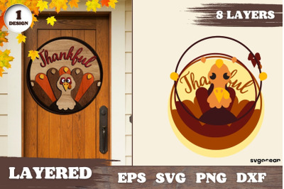 Thanksgiving Round Sign | Svg Bundle | Door Hangers