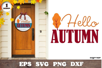 Autumn Round Sign Design | Svg Bundle | Door Hangers