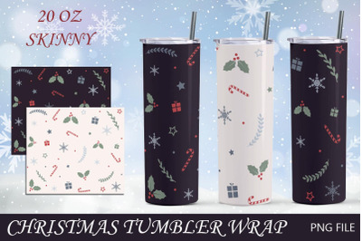 Christmas tumbler wrap, Winter 20oz skinny tumbler png