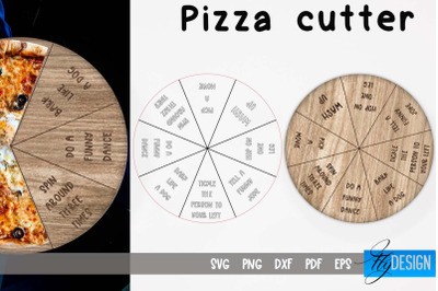 Pizza Cutter Laser Cut SVG | Kitchen SVG Design | Pizza Board Game CNC