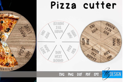 Pizza Cutter Laser Cut SVG | Kitchen SVG Design | Pizza Board Game CNC