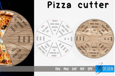 Pizza Cutter Laser Cut SVG | Kitchen SVG Design | Pizza Board Game CNC