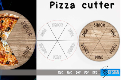 Pizza Cutter Laser Cut SVG | Kitchen SVG Design | Pizza Board Game CNC