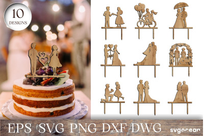 Wedding Cake Toppers | Svg Bundle | Laser Cut File