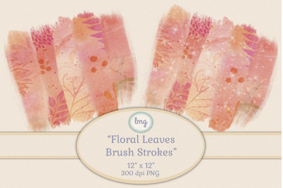 Floral Leaves Brush Strokes Sublimation