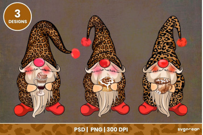 Leopard Gnomes Sublimation | Clipart | PNG 300 DPI