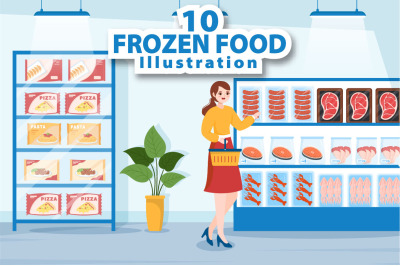 10 Frozen Food Store Illustration