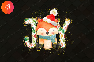 Joy Christmas Fox Cute