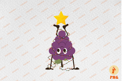 Funny Handstand Grapes Christmas Tree