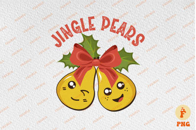 Jingle Pears Happy Christmas Retro Xmas