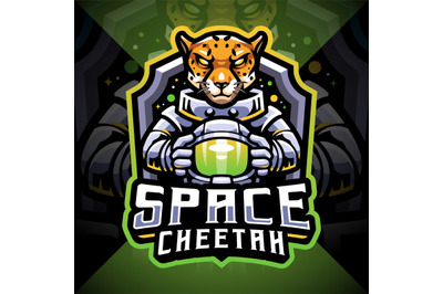 Space cheetah esport mascot logo design