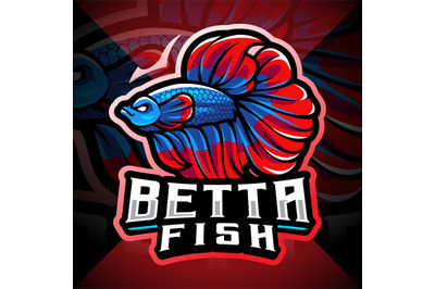 Betta fish esport mascot logo