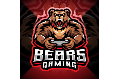 Bears gaming esport mascot logo design