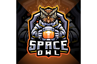 Space owl esport mascot logo design