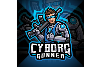 Cyborg gunners esport mascot logo design