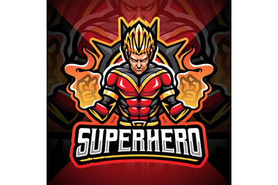 Superhero esport mascot logo design