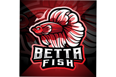 Betta fish esport mascot logo