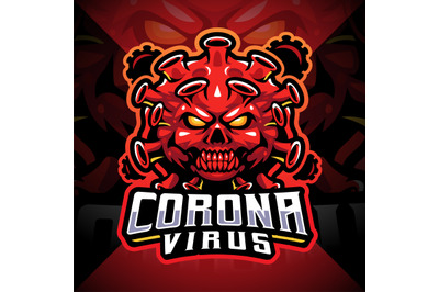 Corona virus esport mascot logo design