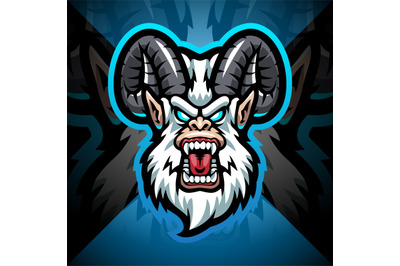 Yeti head esport mascot logo design