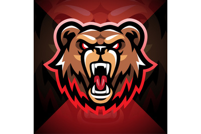 Bear head esport mascot logo design