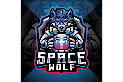 Space wolf esport mascot logo design