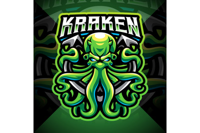 Kraken octopus esport mascot logo design