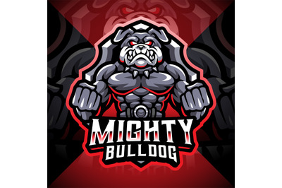 Mighty bulldog esport mascot logo design