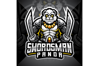 Swordsman panda esport mascot  logo design