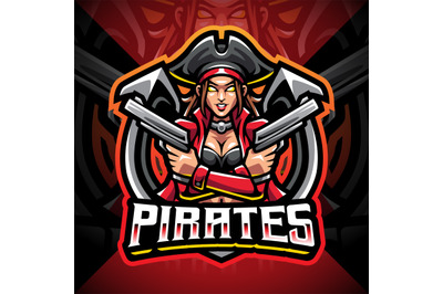 Lady pirates esport mascot  logo design